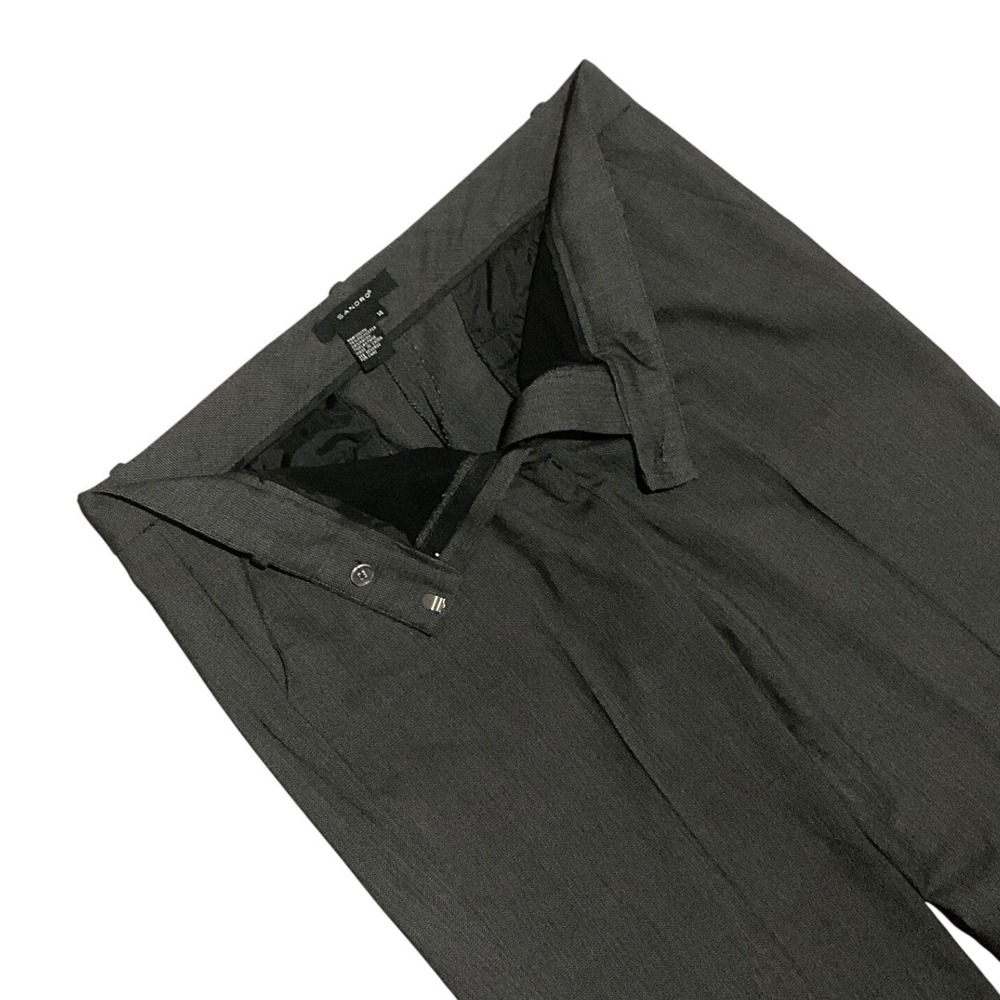 Sandro Paris Charcoal Tweed Straight Leg Career Office Pants Women 14W Plus Size - Picture 4 of 7